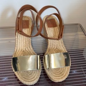 Tori Burch Gold Metallic Sandals
